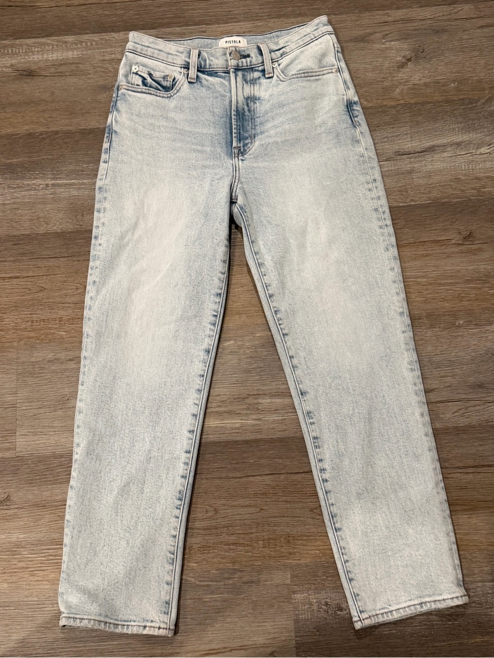 Pistola Women’s Size 27 Light Wash High Rise Straight Leg Jeans Premium Denim